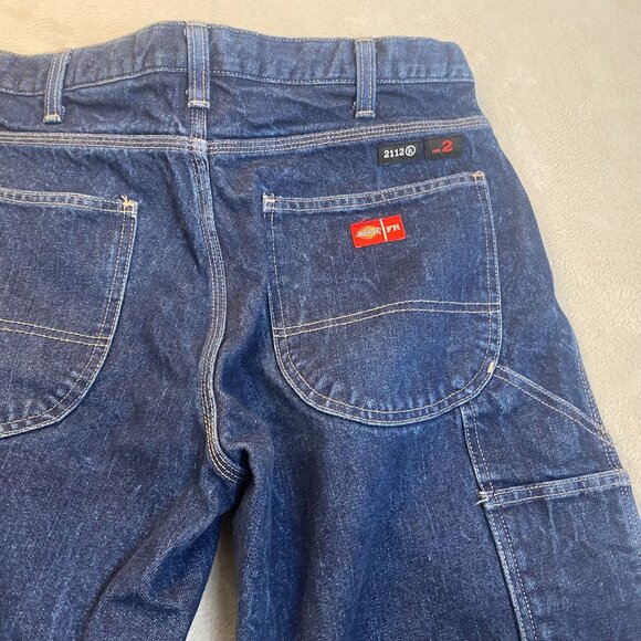 Dickies Mens Flame Resistant Jeans 36x30 Blue Denim Heavy Duty 100% Cotton Prote - Picture 15 of 16